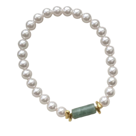 18K Gold Plated Pearl Jade Harmony