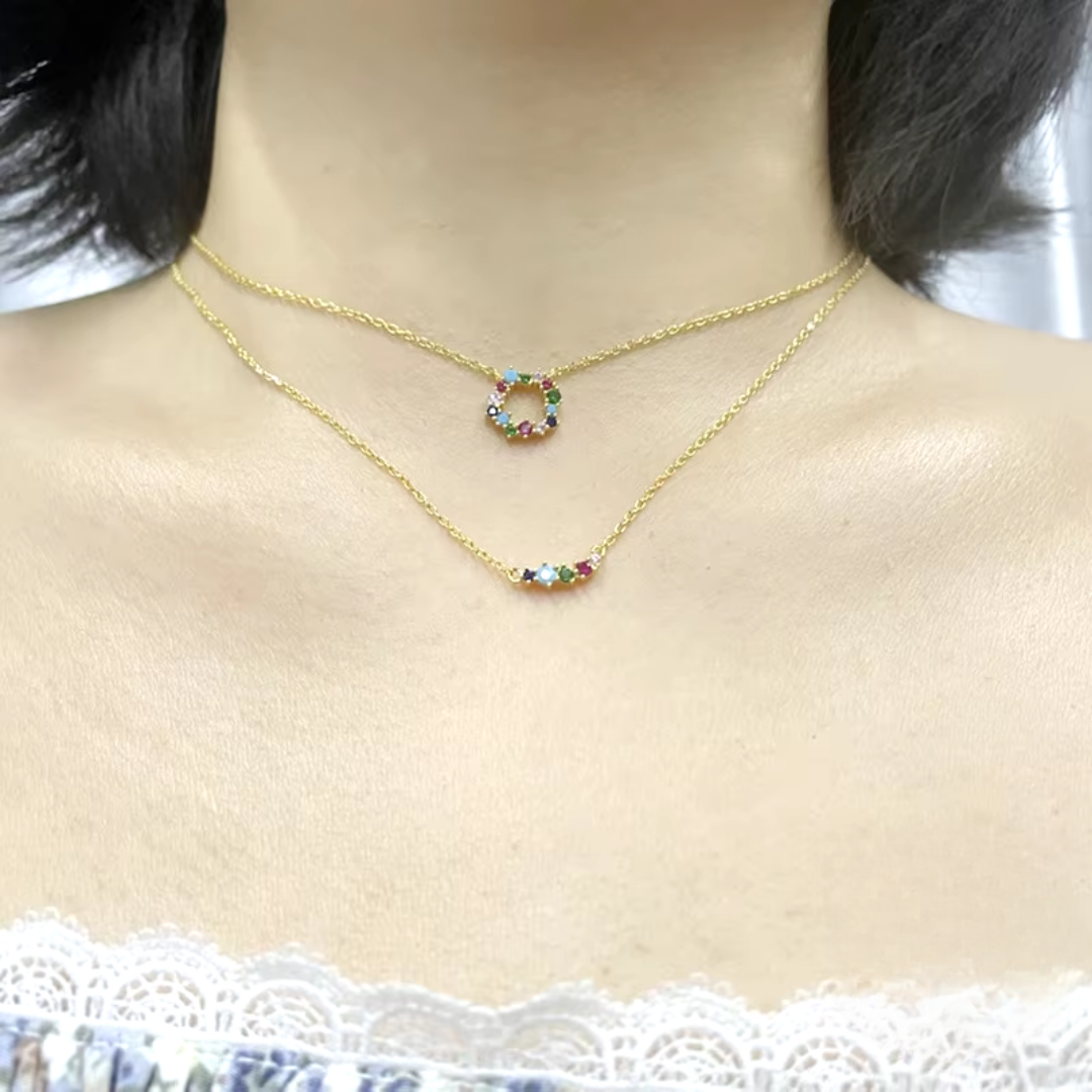 18k Gold Plated Rainbow Haven Necklace