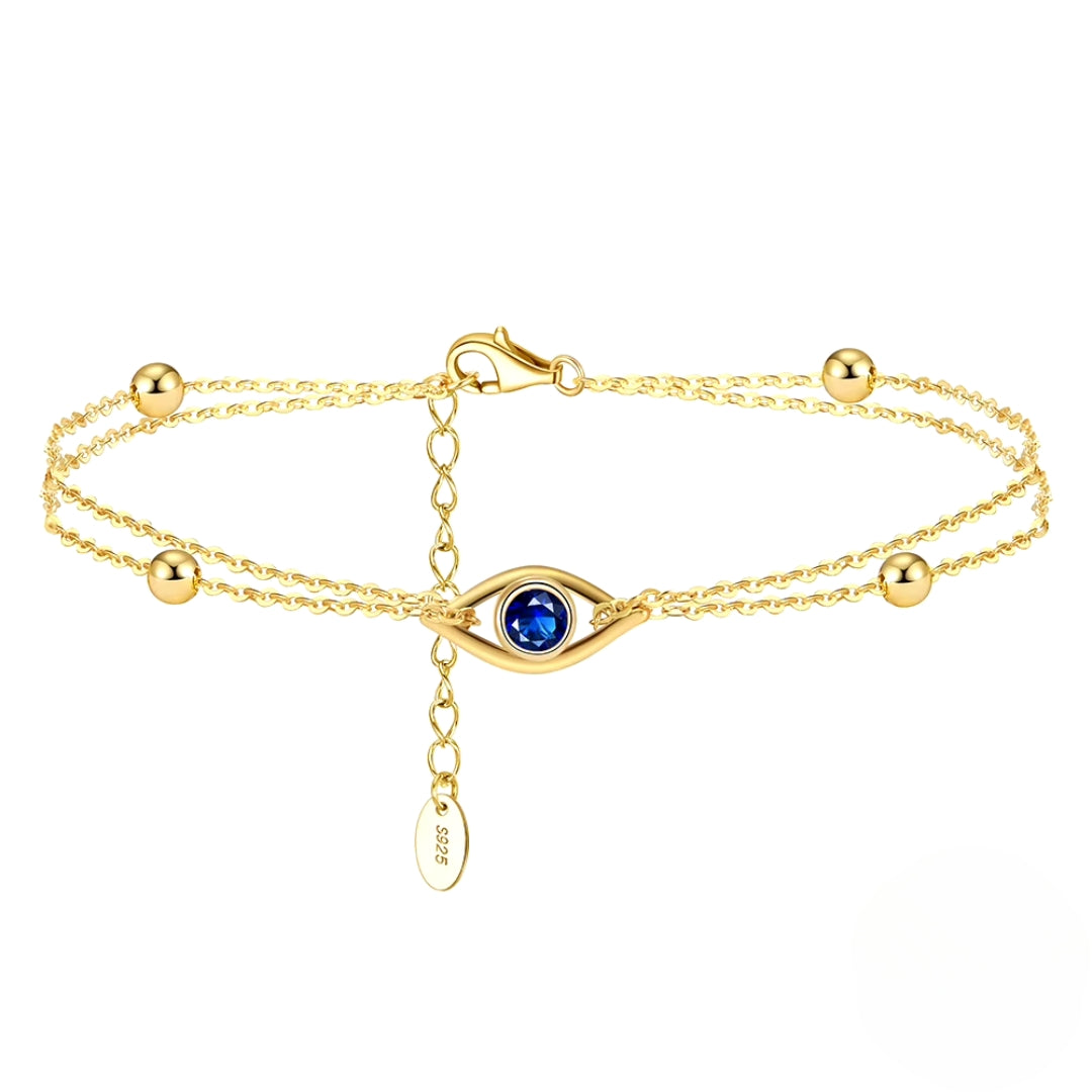 18K Gold Plated Blue Protector Bracelet