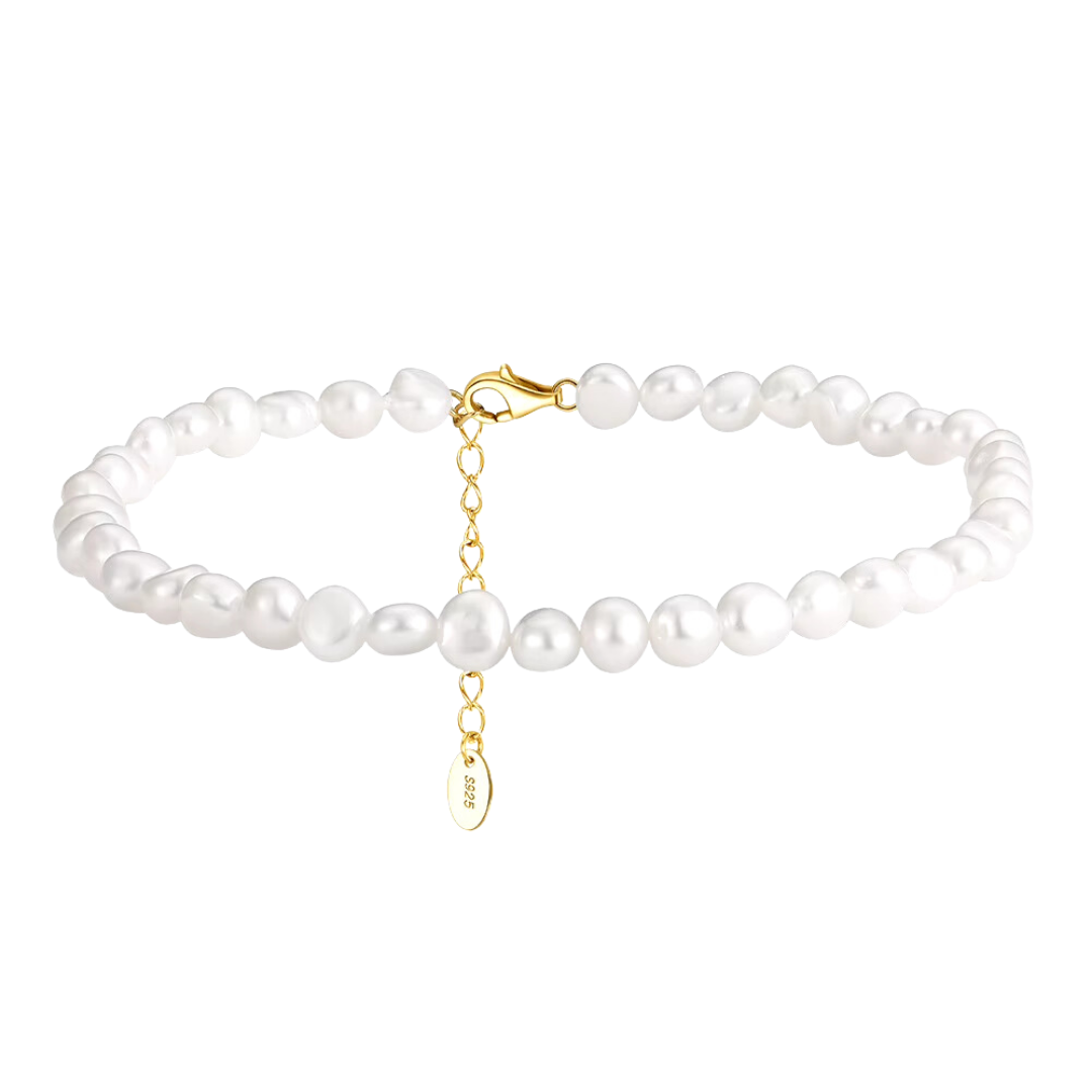 14k Gold Plated Pearl Shoreline Anklet