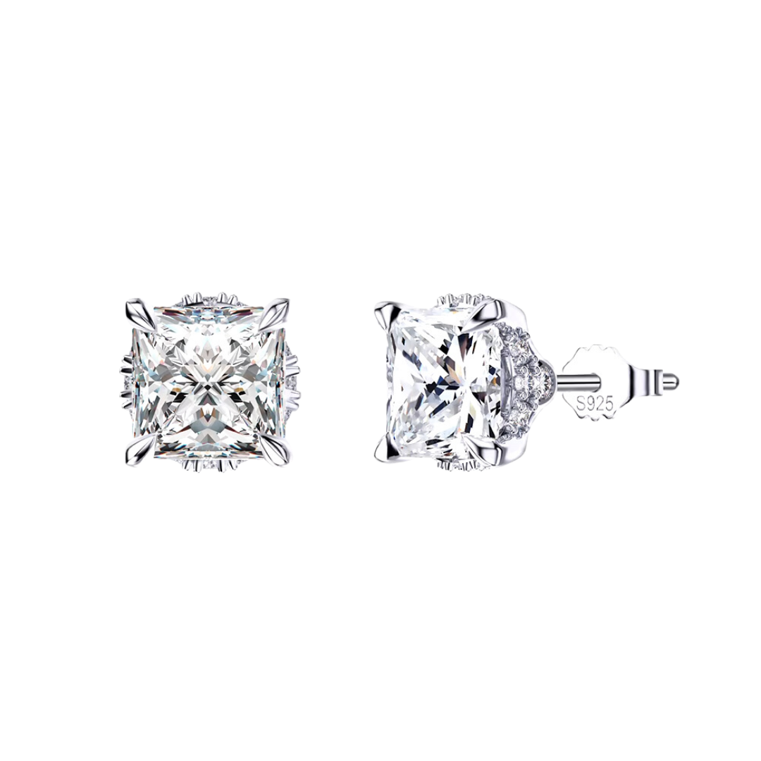 Rhodium Plated Luster Royal Earrings