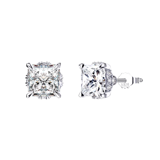 Rhodium Plated Luster Royal Earrings