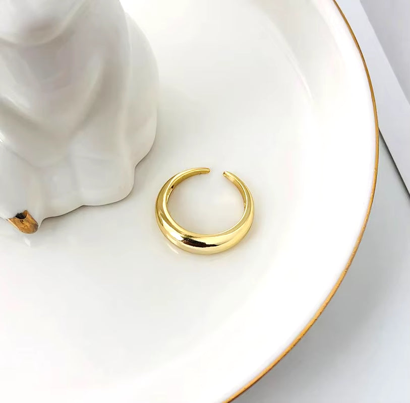 Hot Wholesale Minimalist Gold Plated Rings Women Jewelry 925 Silver Adjustable Rings