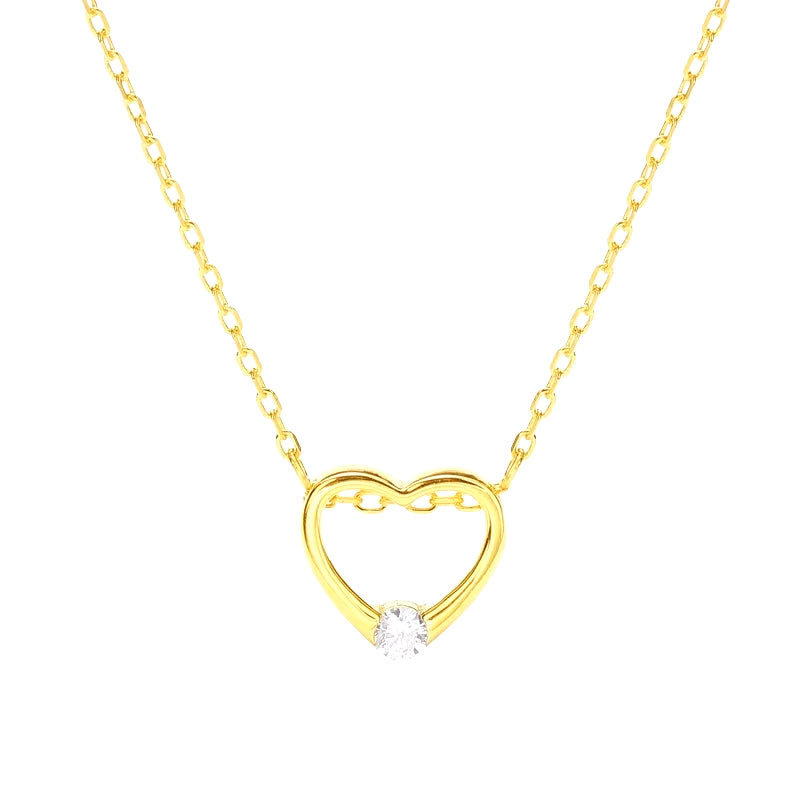 Wholesale 925 Sterling Silver Hollow Heart Necklace Jewelry 18K Gold Fashion Zircon Heart Pendant Necklace for Women