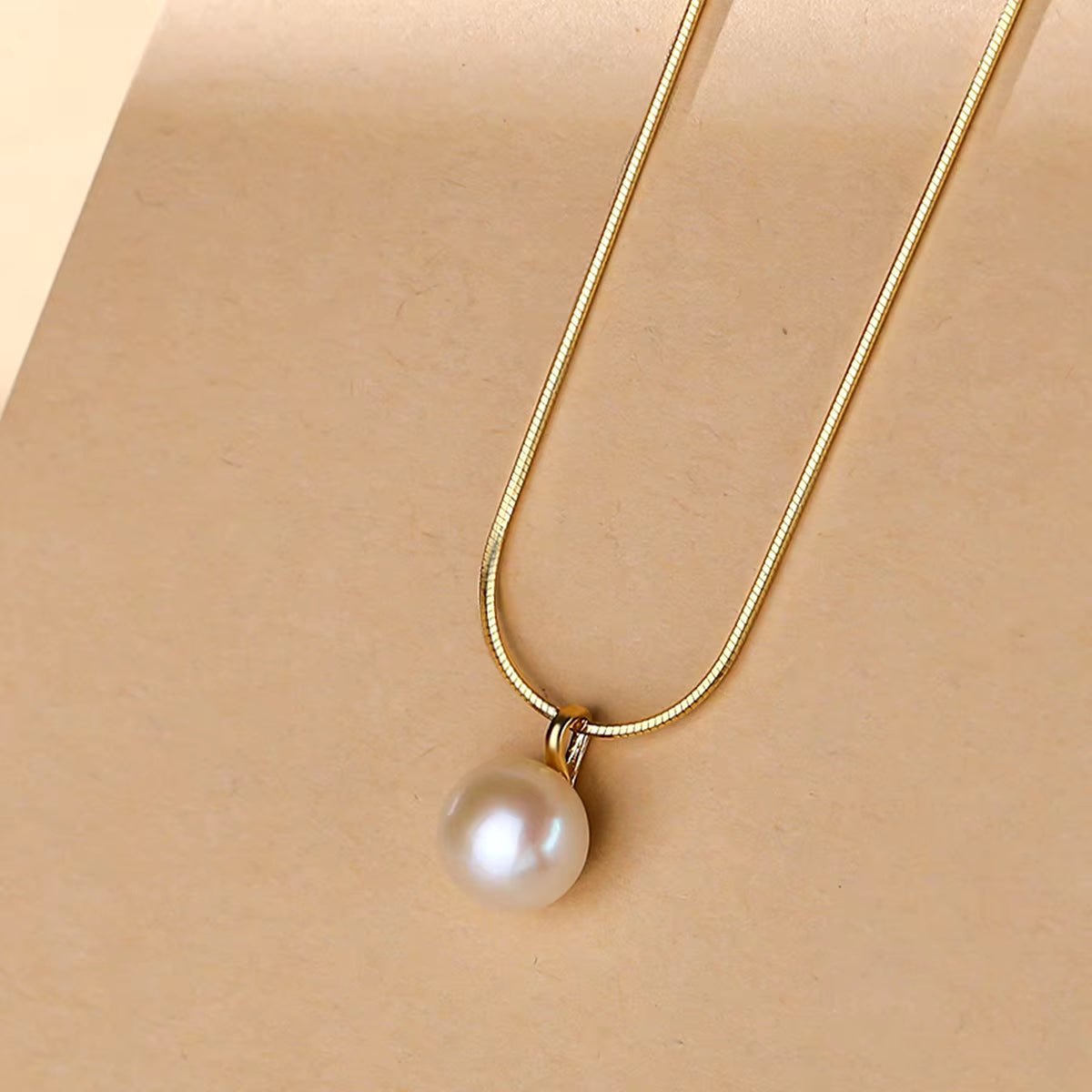 Wholesale Classic 925 Sterling Silver 18K Gold Plated Freshwater Pearl Pendant High Quality Chain Necklace