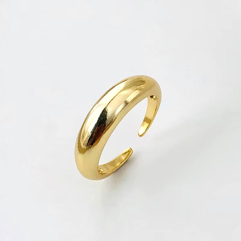 Hot Wholesale Minimalist Gold Plated Rings Women Jewelry 925 Silver Adjustable Rings