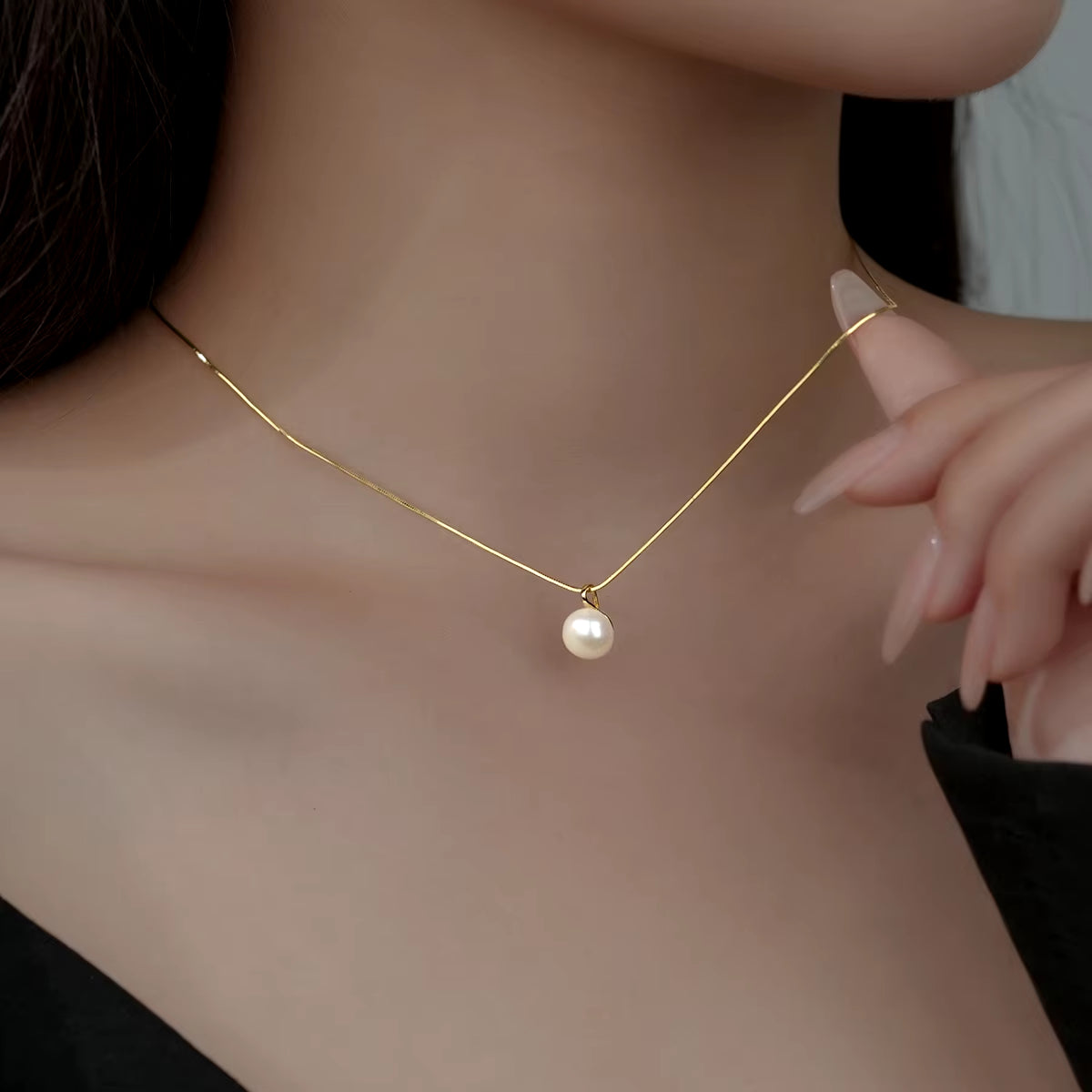 Wholesale Classic 925 Sterling Silver 18K Gold Plated Freshwater Pearl Pendant High Quality Chain Necklace